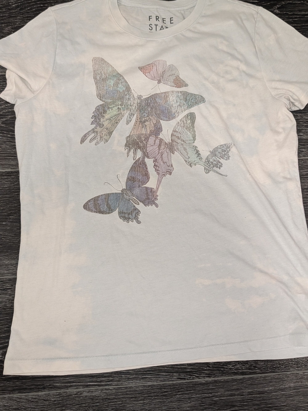 Free State Women's White Butterfly Graphic Tee
